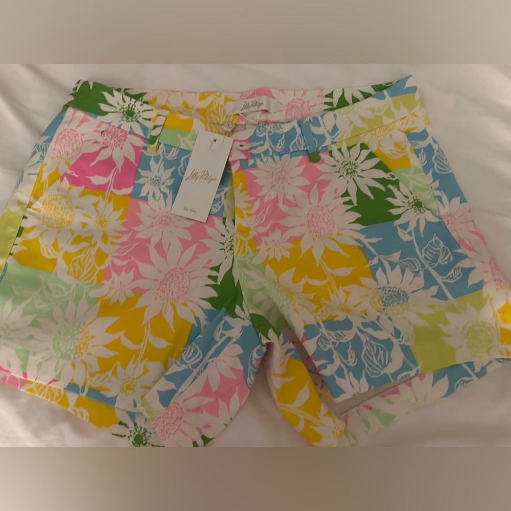 NWT LILLY PULITZER 5" CALLAHAN STRETCH SHORT SIZE 6MULTI VIA SUNNY SUNFLOWER